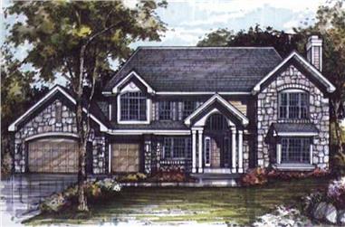 3-Bedroom, 3195 Sq Ft Country House Plan - 146-1153 - Front Exterior