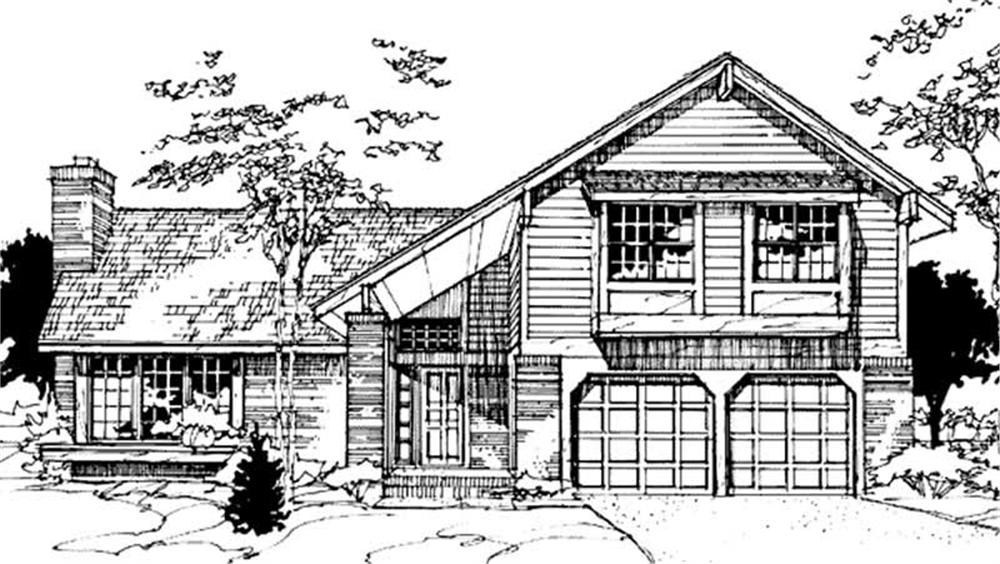 Front view of Country home (ThePlanCollection: House Plan #146-1189)