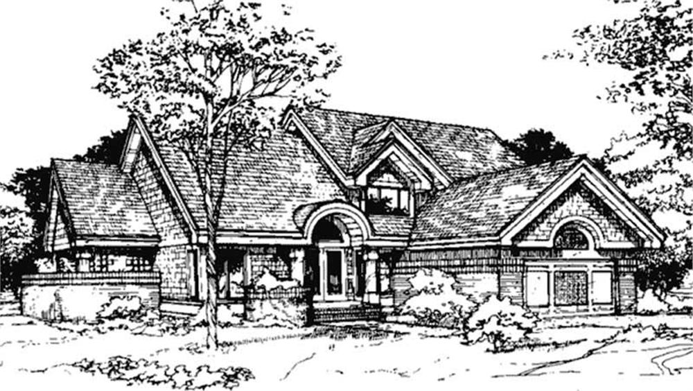 Front view of Contemporary home (ThePlanCollection: House Plan #146-1194)