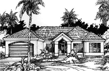 4-Bedroom, 2634 Sq Ft Florida Style House Plan - 146-1206 - Front Exterior