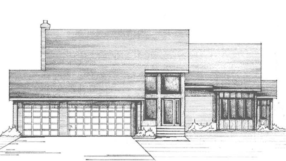 Front view of Colonial home (ThePlanCollection: House Plan #146-1220)
