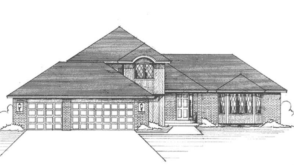 Front view of Craftsman home (ThePlanCollection: House Plan #146-1257)