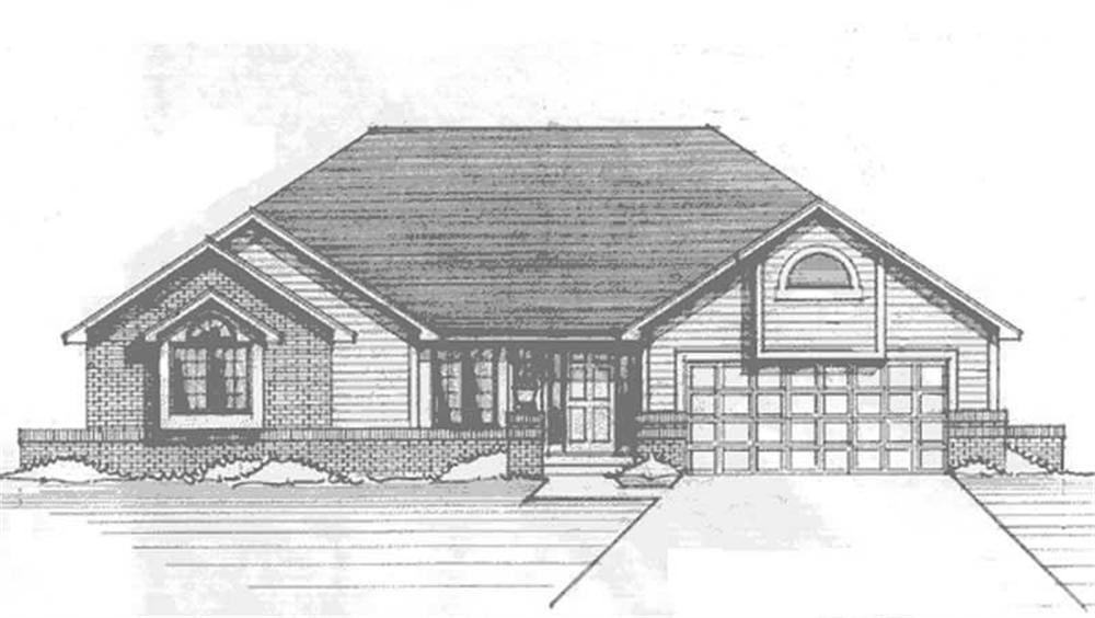Front view of Craftsman home (ThePlanCollection: House Plan #146-1259)