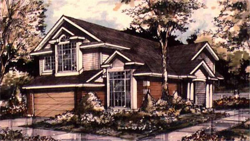 Front view of Country home (ThePlanCollection: House Plan #146-1280)
