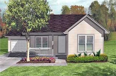 3-Bedroom, 1069 Sq Ft Ranch House Plan - 146-1328 - Front Exterior