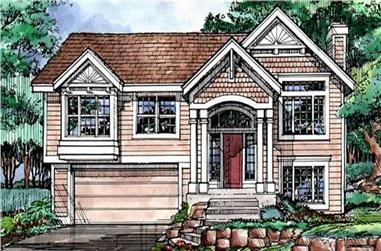 3-Bedroom, 1663 Sq Ft Multi-Level House Plan - 146-1329 - Front Exterior
