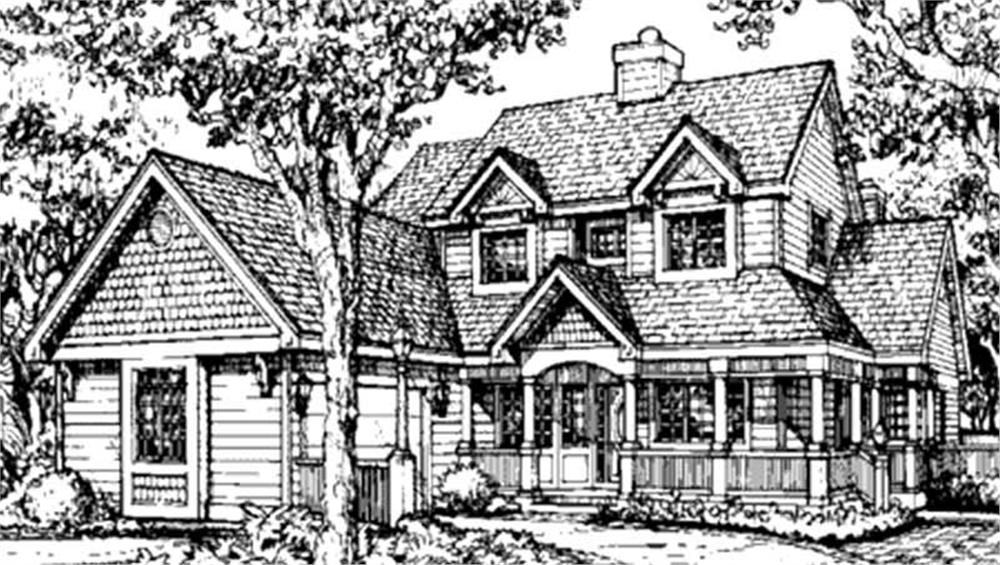 Front view of Country home (ThePlanCollection: House Plan #146-1333)