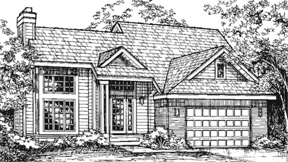 Front view of Cape Cod home (ThePlanCollection: House Plan #146-1334)