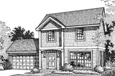 3-Bedroom, 1352 Sq Ft Colonial House Plan - 146-1352 - Front Exterior