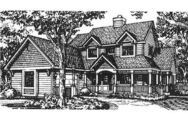 4-Bedroom, 3065 Sq Ft Country House Plan - 146-1368 - Front Exterior