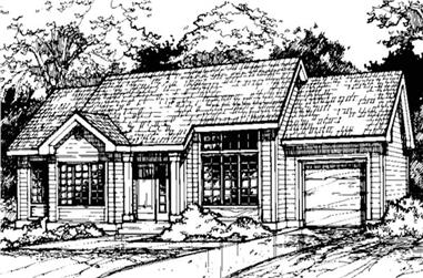 3-Bedroom, 1135 Sq Ft Country House Plan - 146-1386 - Front Exterior