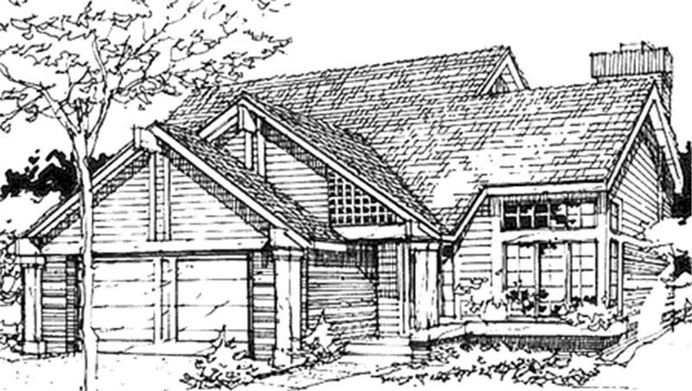 Front view of Cape Cod home (ThePlanCollection: House Plan #146-1389)
