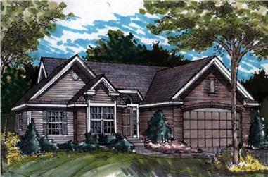 3-Bedroom, 1728 Sq Ft Country House Plan - 146-1392 - Front Exterior