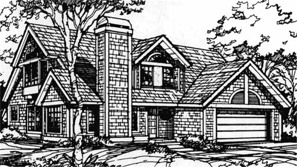 Front view of Contemporary home (ThePlanCollection: House Plan #146-1393)