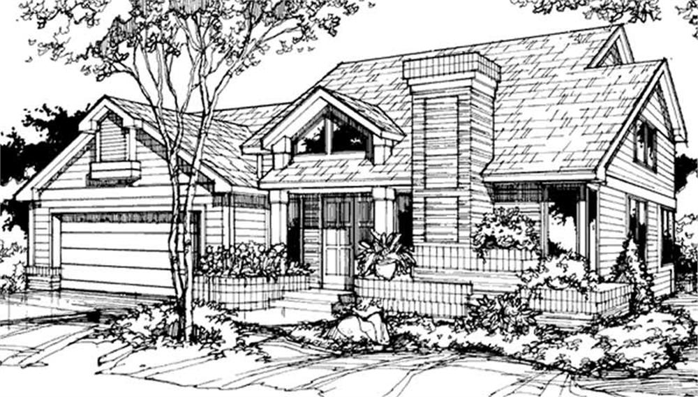 Front view of Cape Cod home (ThePlanCollection: House Plan #146-1400)