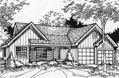 3-Bedroom, 1728 Sq Ft Country House Plan - 146-1408 - Front Exterior