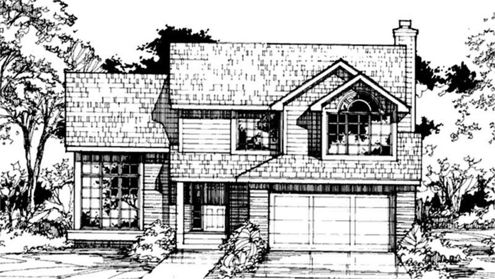 Front view of Country home (ThePlanCollection: House Plan #146-1441)