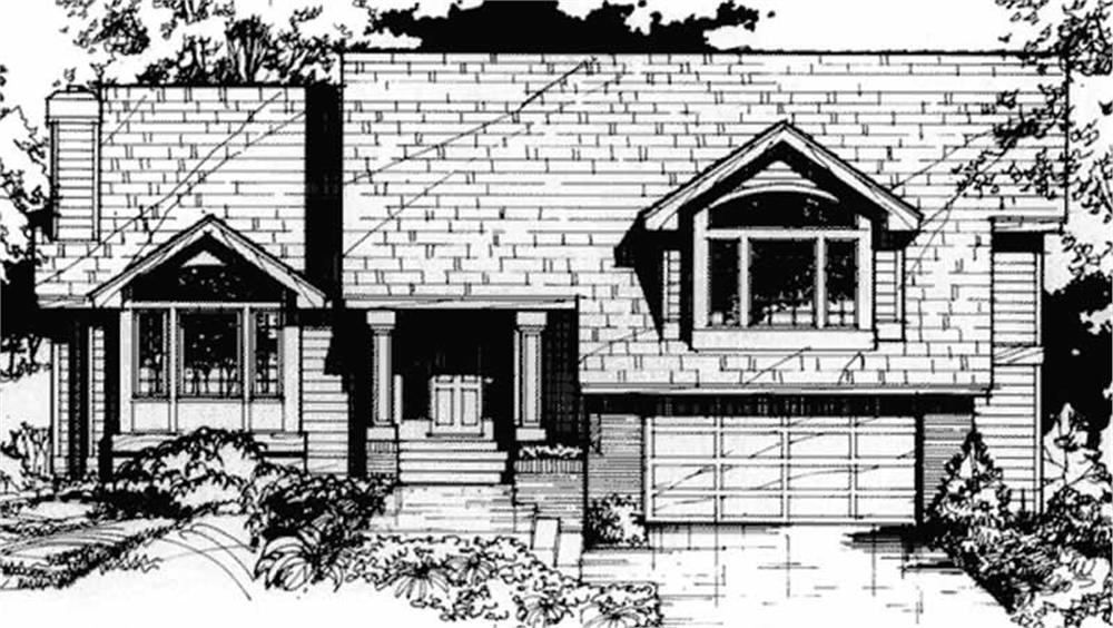 Front view of Country home (ThePlanCollection: House Plan #146-1449)