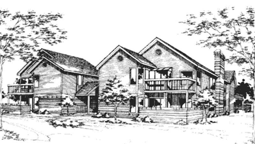 Front view of Duplex/Multi-Unit home (ThePlanCollection: House Plan #146-1458)