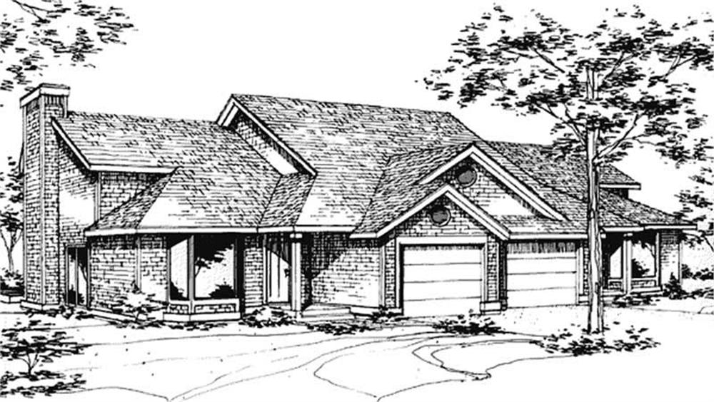 Front view of Duplex/Multi-Unit home (ThePlanCollection: House Plan #146-1459)