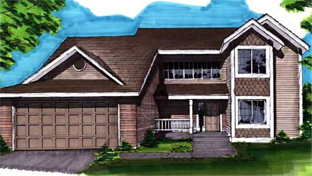 Front view of Contemporary home (ThePlanCollection: House Plan #146-1462)