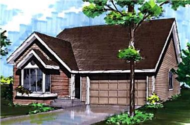 2-Bedroom, 1100 Sq Ft Ranch House Plan - 146-1480 - Front Exterior