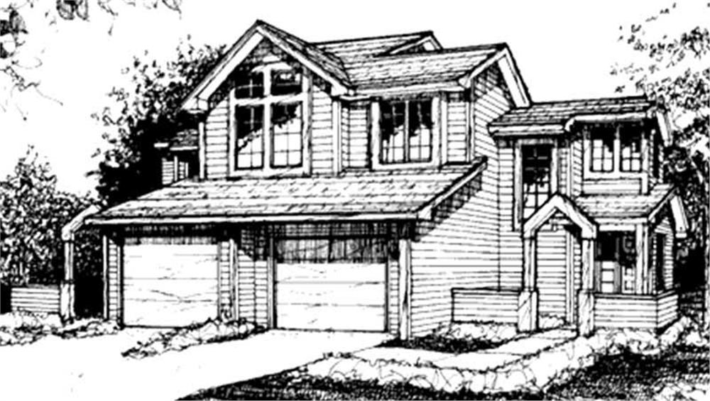 Front view of Duplex/Multi-Unit home (ThePlanCollection: House Plan #146-1501)