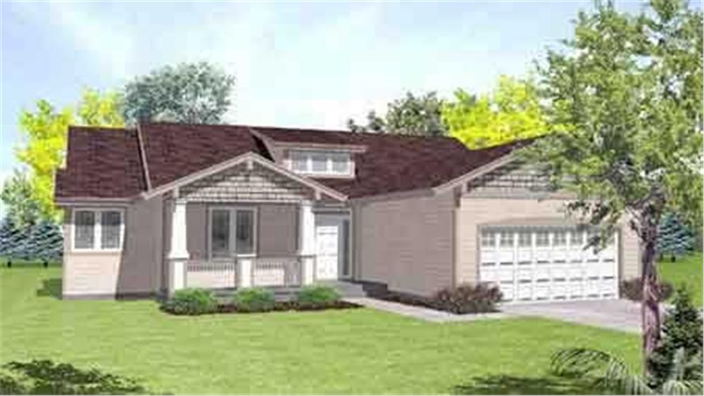 Front view of Bungalow home (ThePlanCollection: House Plan #146-1552)