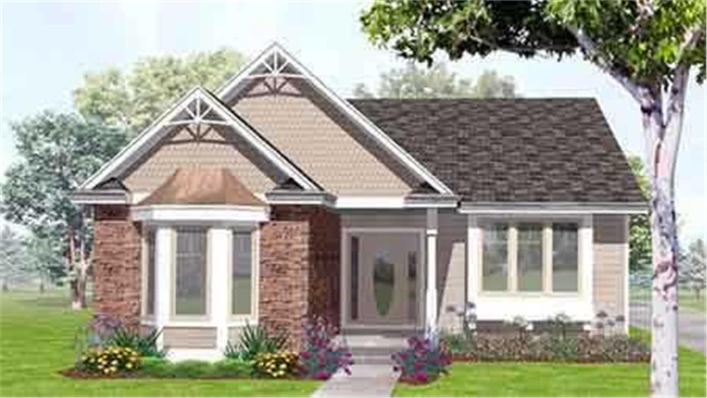 Front view of Bungalow home (ThePlanCollection: House Plan #146-1561)