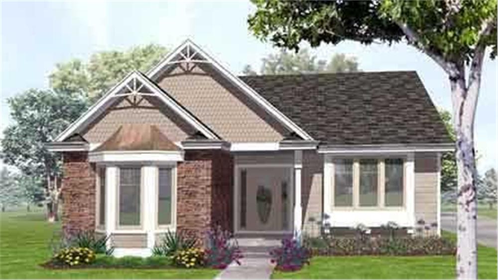 Front view of Craftsman home (ThePlanCollection: House Plan #146-1568)