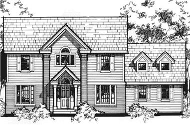 3-Bedroom, 2540 Sq Ft Colonial House Plan - 146-1592 - Front Exterior