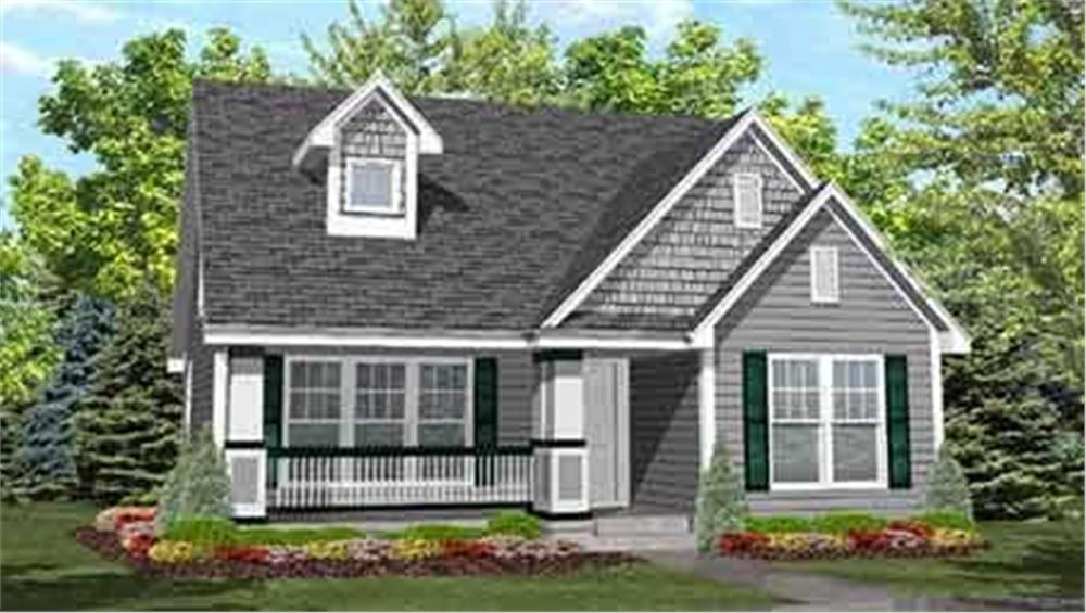 Front view of Cape Cod home (ThePlanCollection: House Plan #146-1621)