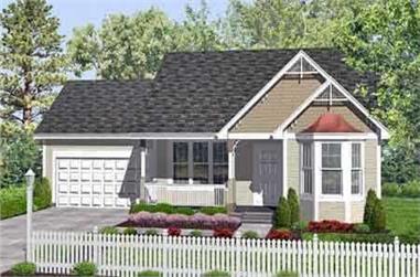 2-Bedroom, 947 Sq Ft Country House Plan - 146-1622 - Front Exterior