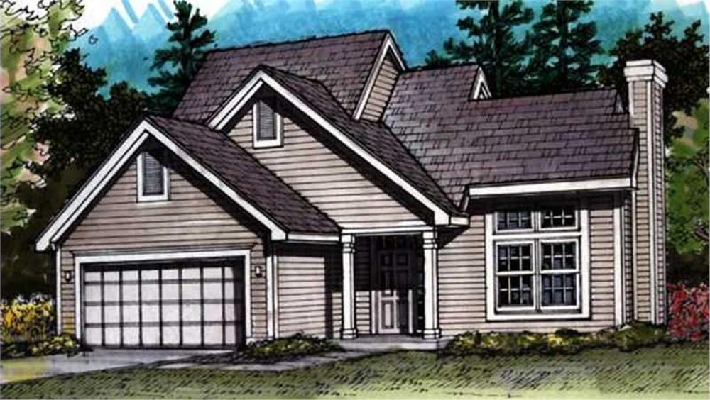 Front view of Cape Cod home (ThePlanCollection: House Plan #146-1628)