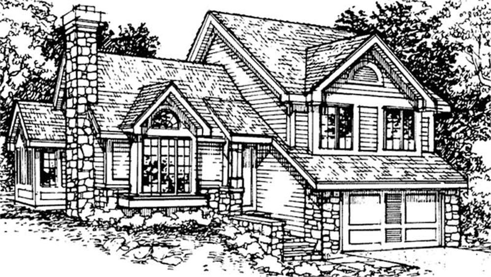 Front view of Traditional home (ThePlanCollection: House Plan #146-1636)
