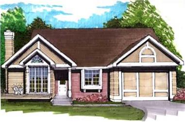 3-Bedroom, 1307 Sq Ft Ranch House Plan - 146-1687 - Front Exterior