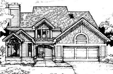 3-Bedroom, 2229 Sq Ft Country House Plan - 146-1725 - Front Exterior