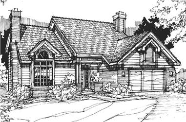 3-Bedroom, 3325 Sq Ft Country House Plan - 146-1736 - Front Exterior