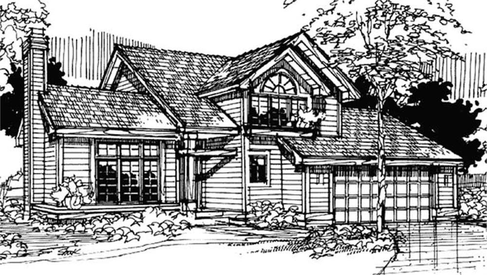 Front view of Country home (ThePlanCollection: House Plan #146-1749)