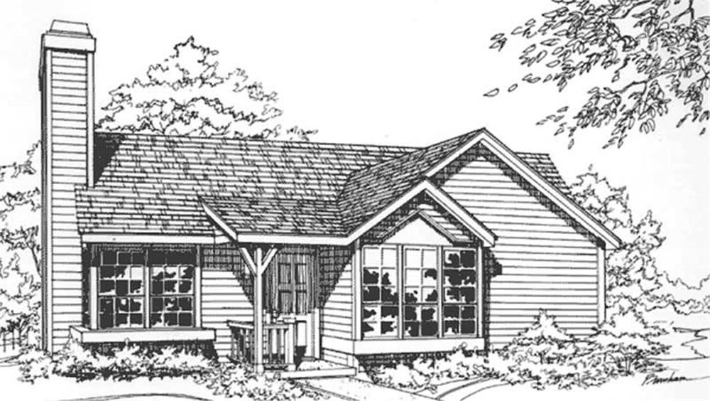 Front view of Modern home (ThePlanCollection: House Plan #146-1780)