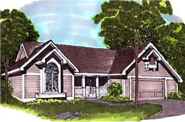 3-Bedroom, 2068 Sq Ft Country House Plan - 146-1815 - Front Exterior