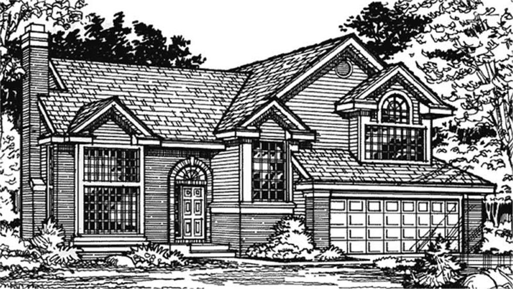 Front view of Country home (ThePlanCollection: House Plan #146-1816)