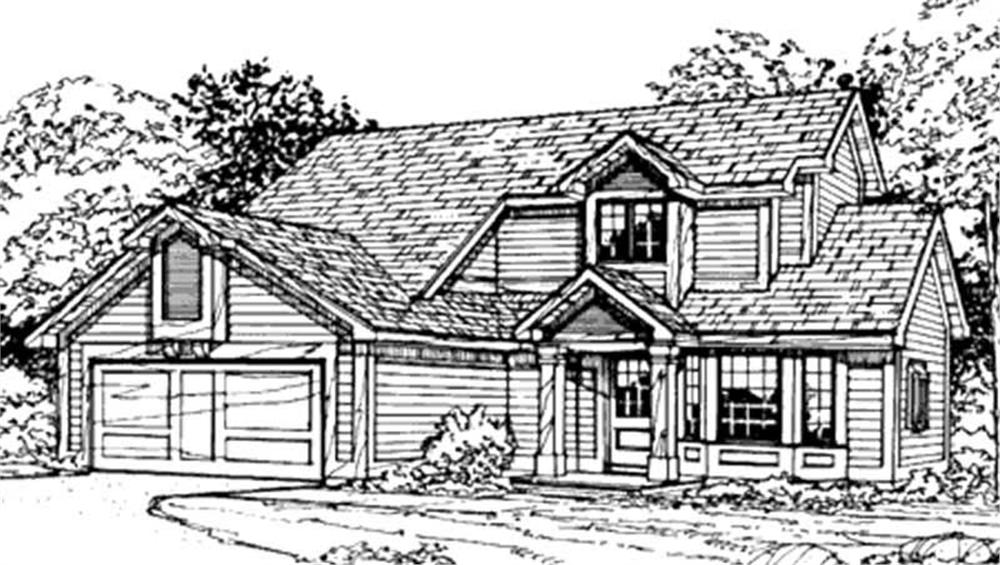 Front view of Contemporary home (ThePlanCollection: House Plan #146-1825)