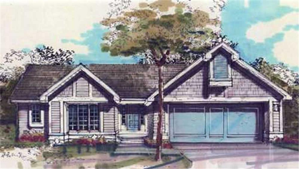 Front view of Country home (ThePlanCollection: House Plan #146-1832)