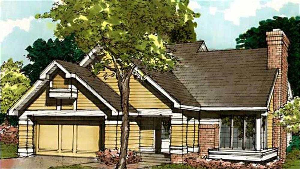 Front view of Contemporary home (ThePlanCollection: House Plan #146-1833)