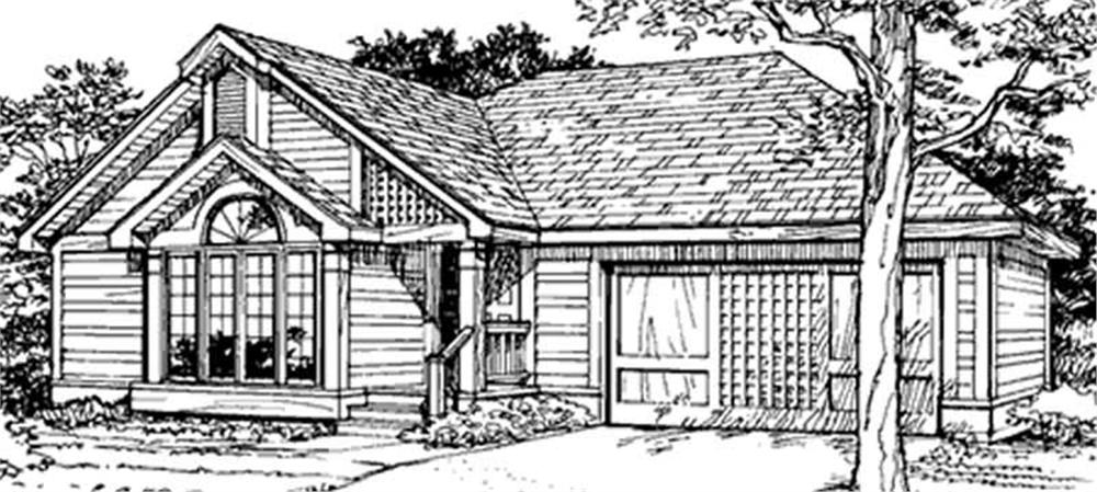 Front view of Country home (ThePlanCollection: House Plan #146-1839)