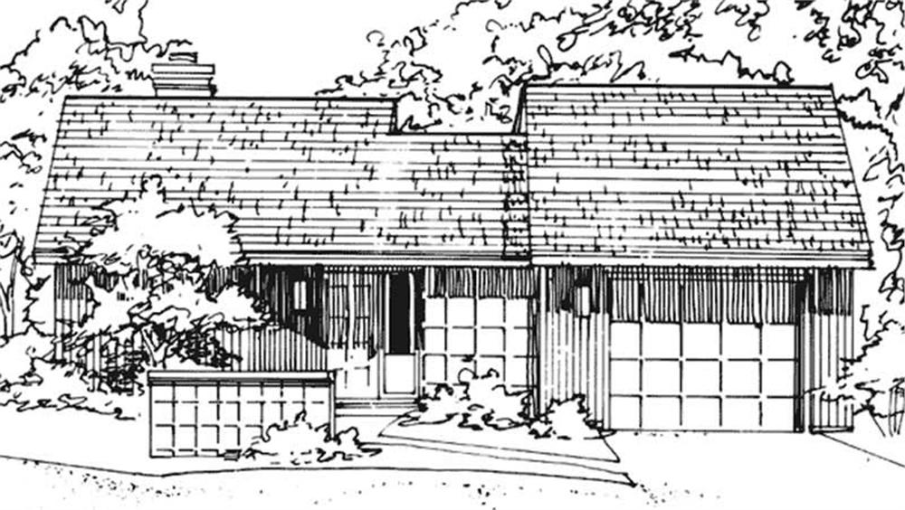 Front view of Modern home (ThePlanCollection: House Plan #146-1870)