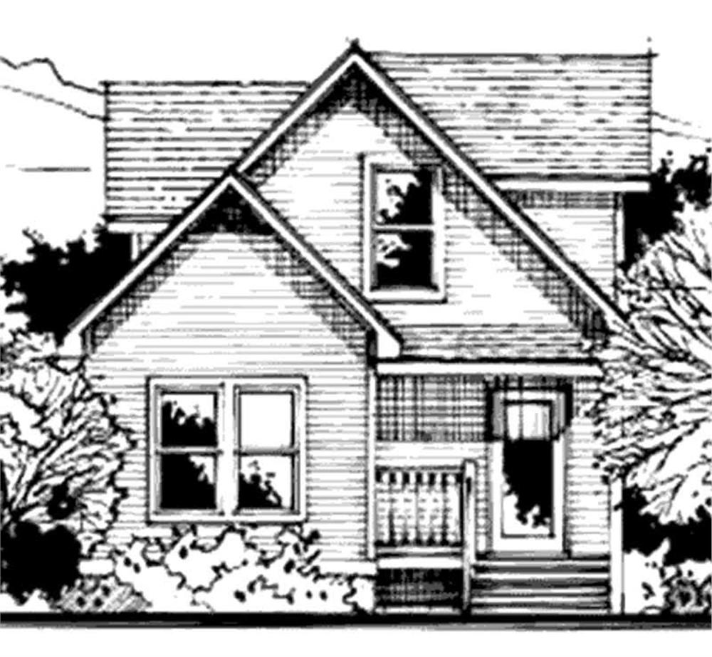 Front view of Country home (ThePlanCollection: House Plan #146-1937)