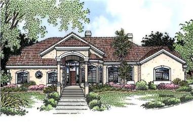 4-Bedroom, 4457 Sq Ft Florida Style House Plan - 146-1949 - Front Exterior