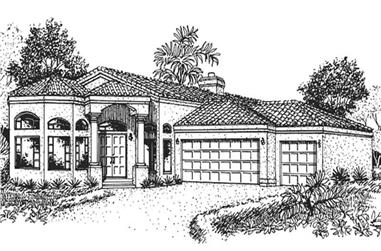 3-Bedroom, 2508 Sq Ft Florida Style House Plan - 146-1950 - Front Exterior